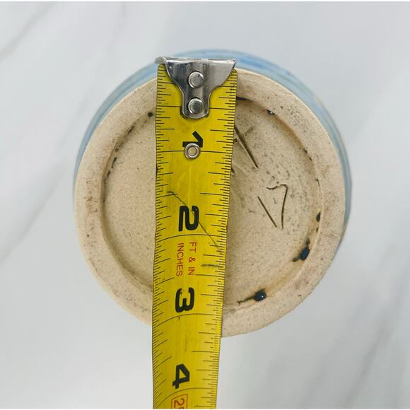 Blue Small Handmade Pottery Vase Home Decor - Picture 6 of 8